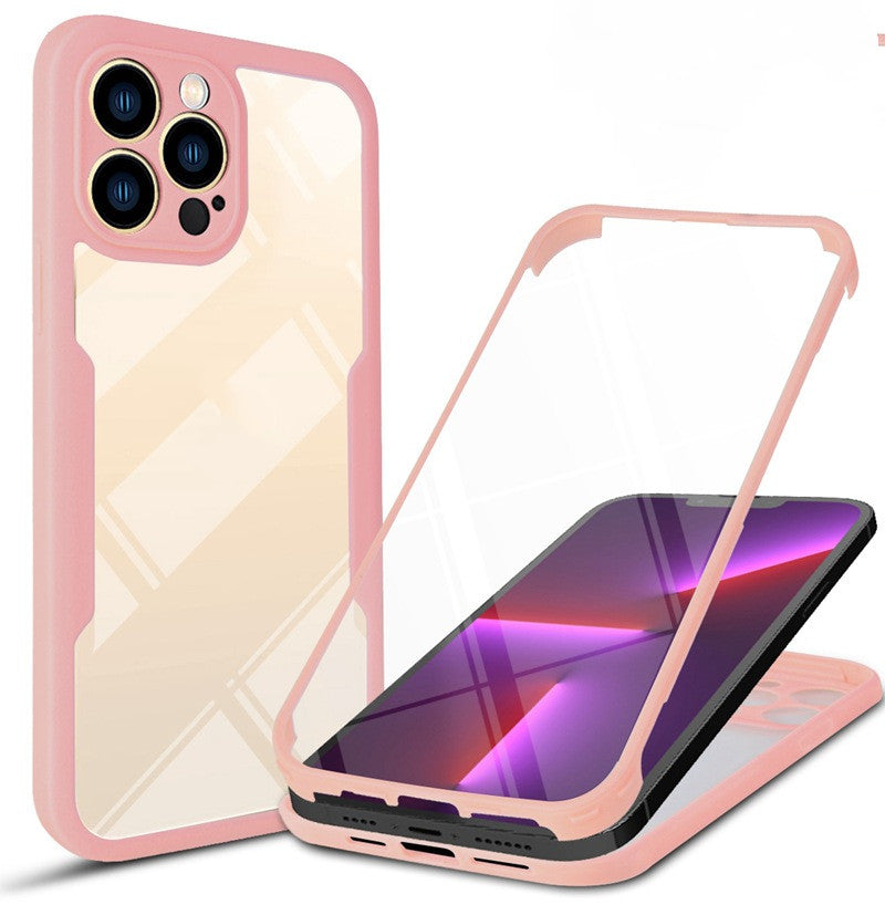Front and back protective case cover for cell phone