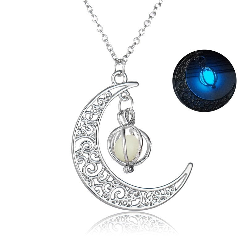 Incandescente pietra luna naturale guarigione collana donne regalo fascino luminoso ciondolo collana gioielli