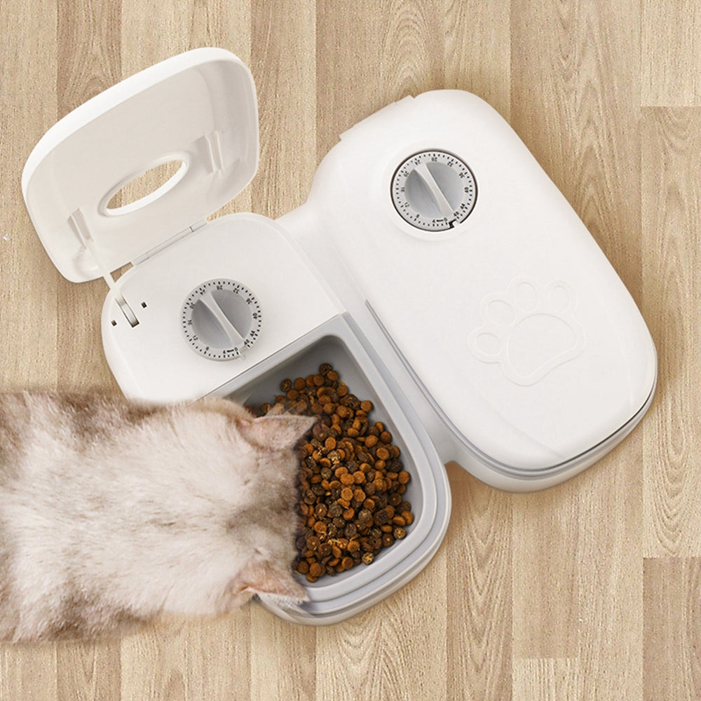 Alimentatore automatico per animali domestici Dispenser di alimenti intelligenti per gatti Cani Timer Ciotola in acciaio inossidabile Auto Cane Gatto Alimentazione per animali domestici Forniture per animali domestici