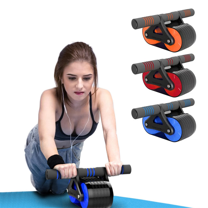 Esercitatore addominale a doppia ruota Donna Uomo Rimbalzo automatico Ruota addominale Rullo Vita Allenatore Palestra Sport Dispositivi per esercizi a casa
