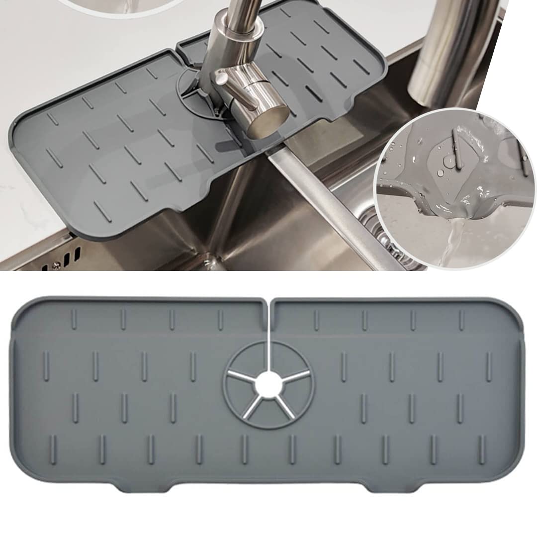 Rubinetto in silicone da cucina Tappetino assorbente Lavello Paraspruzzi Rubinetto in silicone Cattura schizzi Protezione controsoffitto per gadget da cucina bagno