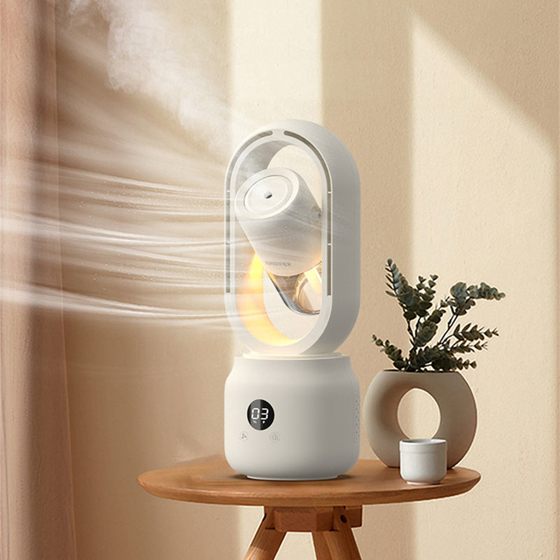 Ventilatore elettrico con nebulizzazione spray raffreddata ad acqua estiva Ventilatore da tavolo con ventilatore senza lama per umidificatore portatile senza fili USB ricaricabile