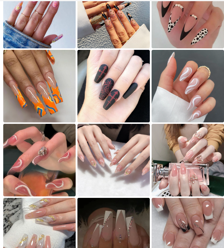 False nails Ceramic white line tip hand worn fake nails nail patch.