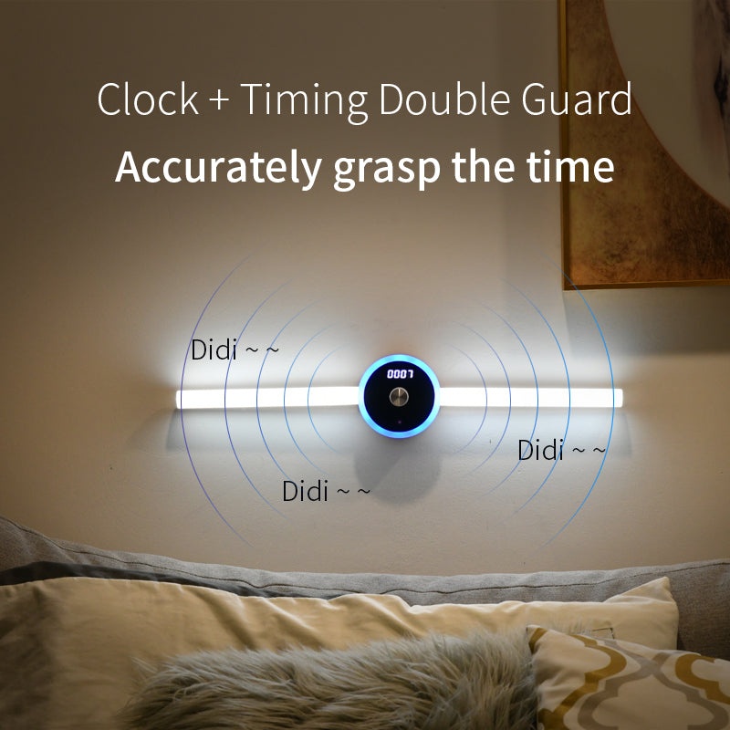 Luce intelligente dell'armadio luce del sensore di temporizzazione dell'orologio luce dell'armadio a LED mobile luce dell'interruttore di spazzata manuale