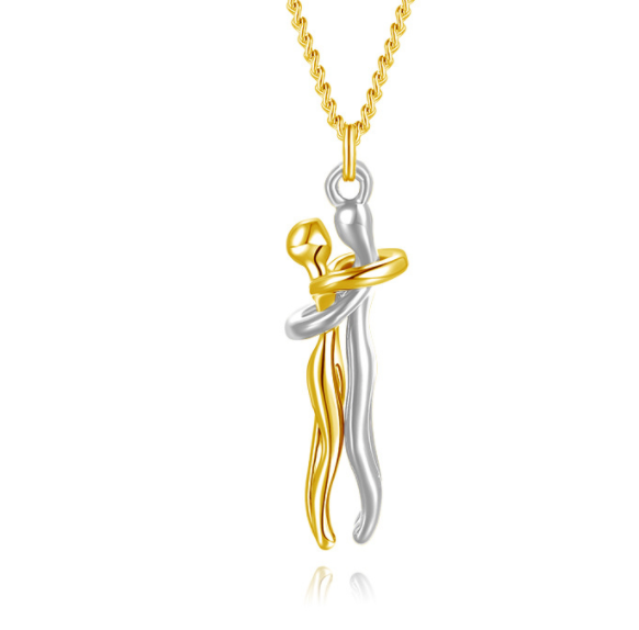 Love Hug Collana Unisex Uomo Donna Coppia Gioielli Semplice Temperamento Clavicola Catena Regalo Amante di San Valentino
