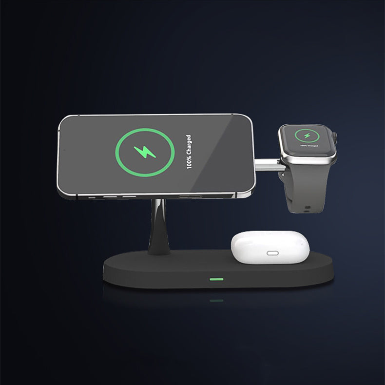 Caricabatterie da scrivania per telefono cellulare con ricarica wireless magnetica multifunzionale cinque in uno Caricabatteria rapido da 15 W