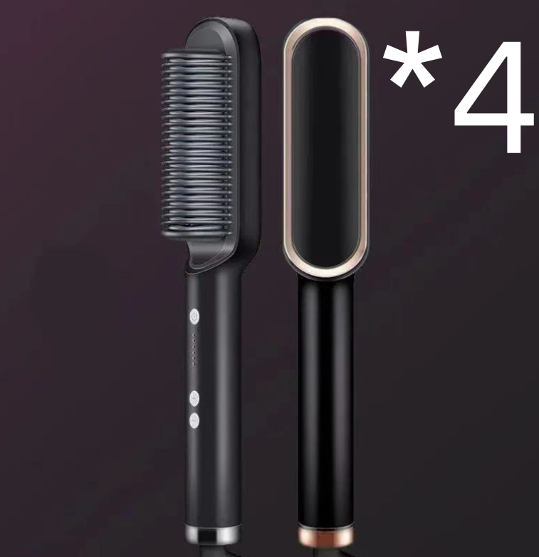 Nuova piastra per capelli 2 in 1, pettine caldo, arricciacapelli a ioni negativi, spazzola per capelli elettrica a doppio scopo