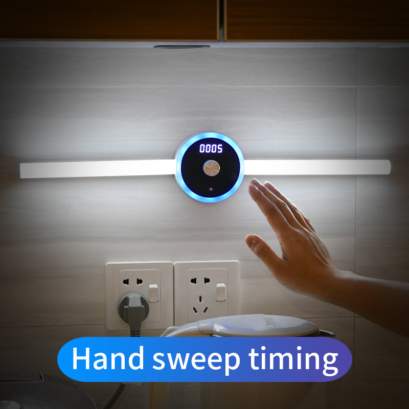 Luce intelligente dell'armadio luce del sensore di temporizzazione dell'orologio luce dell'armadio a LED mobile luce dell'interruttore di spazzata manuale