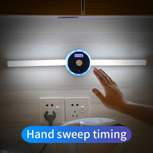 Luce intelligente dell'armadio luce del sensore di temporizzazione dell'orologio luce dell'armadio a LED mobile luce dell'interruttore di spazzata manuale