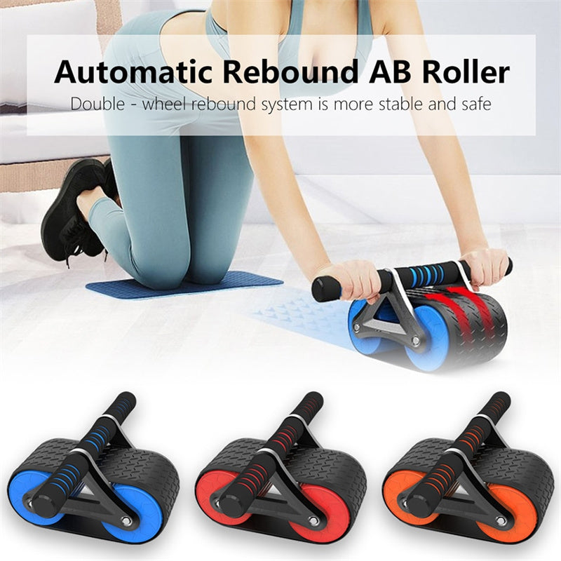 Esercitatore addominale a doppia ruota Donna Uomo Rimbalzo automatico Ruota addominale Rullo Vita Allenatore Palestra Sport Dispositivi per esercizi a casa