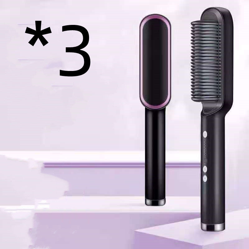 Nuova piastra per capelli 2 in 1, pettine caldo, arricciacapelli a ioni negativi, spazzola per capelli elettrica a doppio scopo