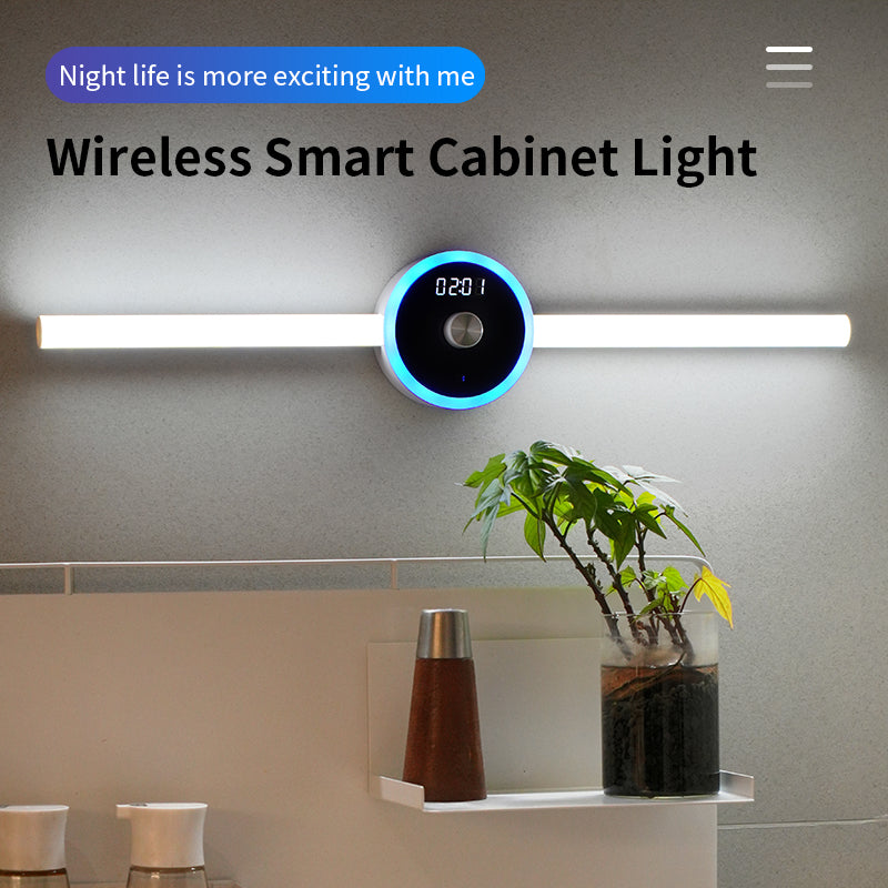 Luce intelligente dell'armadio luce del sensore di temporizzazione dell'orologio luce dell'armadio a LED mobile luce dell'interruttore di spazzata manuale