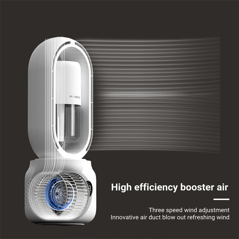 Ventilatore elettrico con nebulizzazione spray raffreddata ad acqua estiva Ventilatore da tavolo con ventilatore senza lama per umidificatore portatile senza fili USB ricaricabile