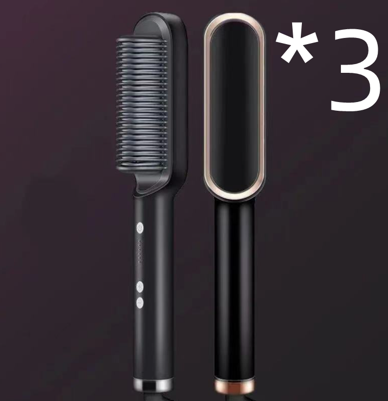 Nuova piastra per capelli 2 in 1, pettine caldo, arricciacapelli a ioni negativi, spazzola per capelli elettrica a doppio scopo