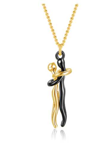 Love Hug Collana Unisex Uomo Donna Coppia Gioielli Semplice Temperamento Clavicola Catena Regalo Amante di San Valentino