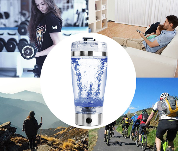 USB Electric Protein Shaker Shake Bottle Milk Coffee Blender Kettle Sports &amp; Fitness Charging Electric Shaker Cup