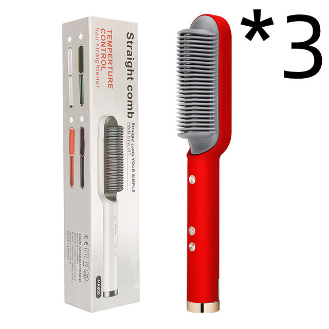 Nuova piastra per capelli 2 in 1, pettine caldo, arricciacapelli a ioni negativi, spazzola per capelli elettrica a doppio scopo